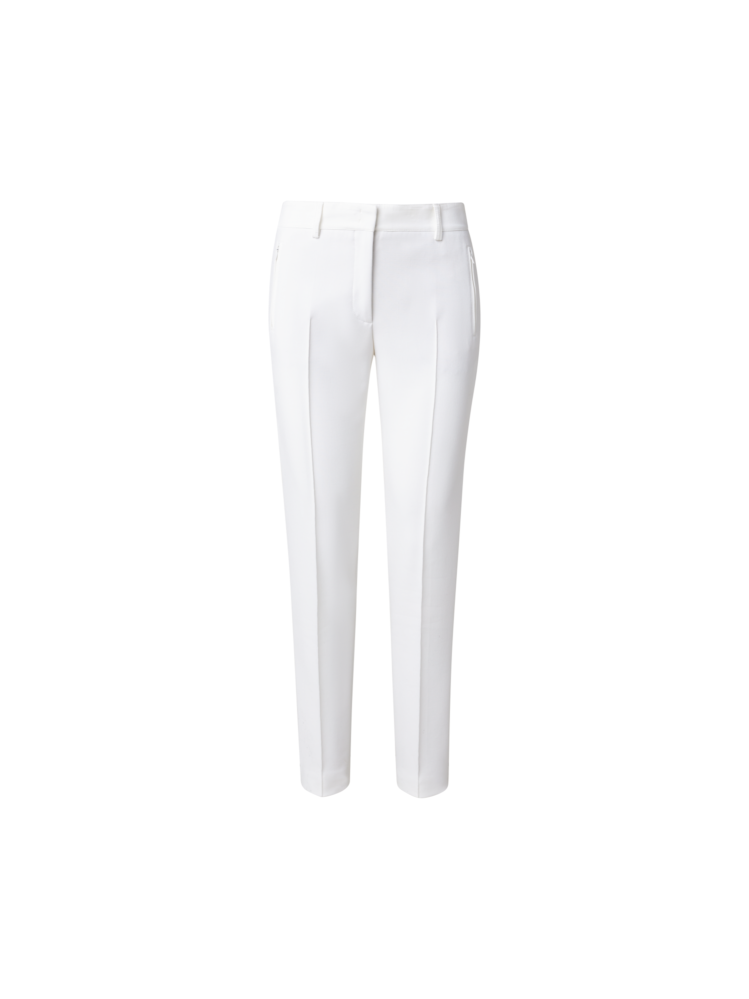 Designer Straight Jersey Stretch Pants - ecru - white