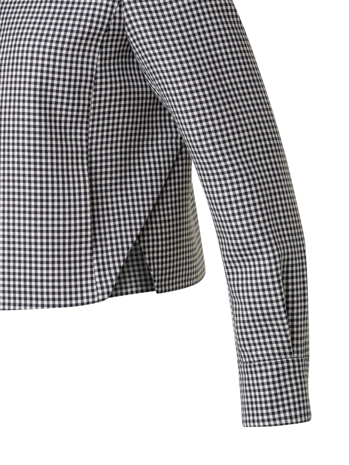 Designer Short Vichy Shirt Jacket in Wool Double-Face - black - multicolor