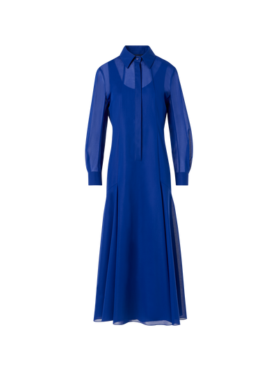 Midi A-Line Dress in Cotton Voile Lapis Blue / 8 Midi A-Line Dress in Cotton Voile Lapis Blue / 8