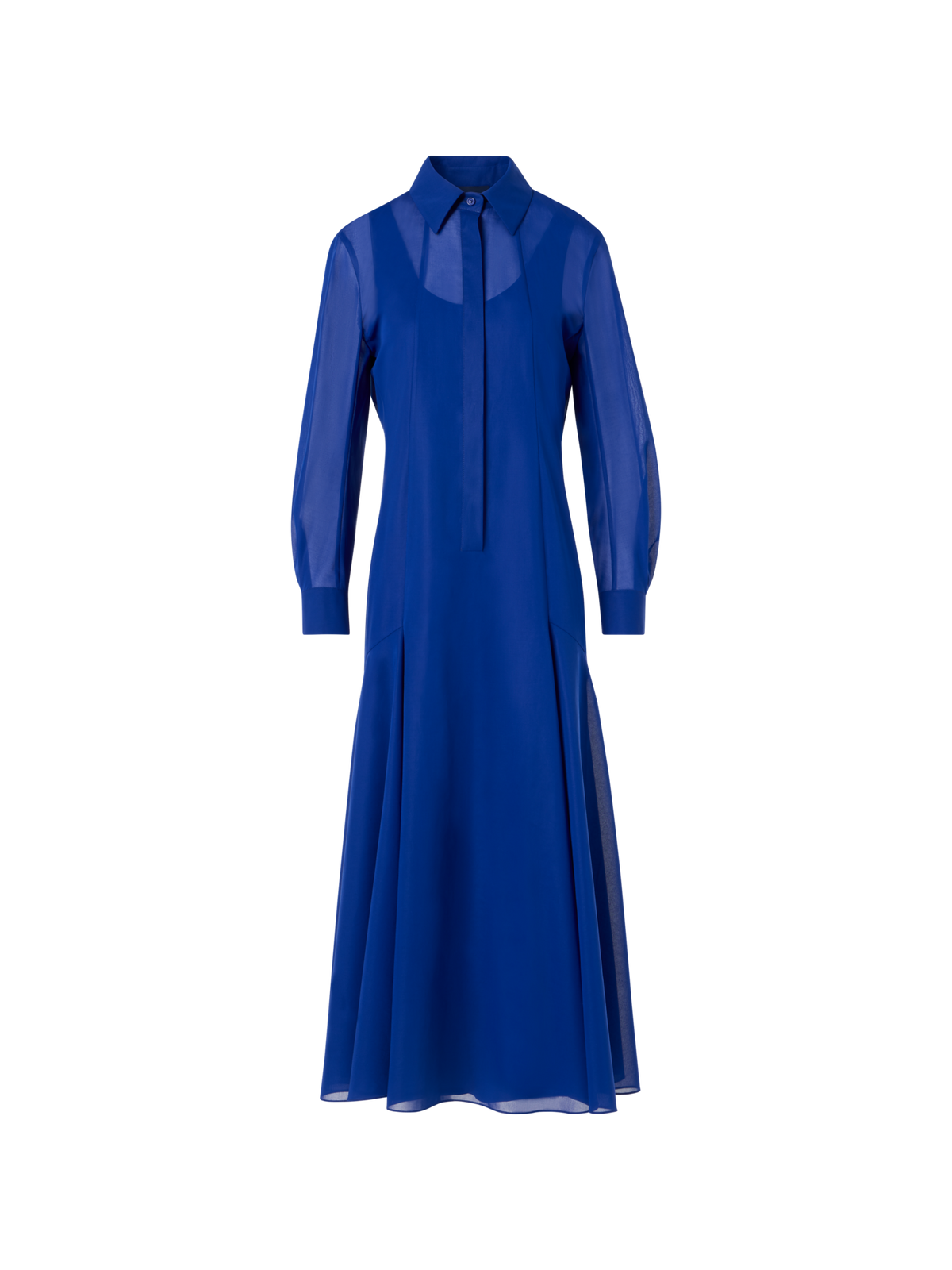 Midi A-Line Dress in Cotton Voile Lapis Blue / 8