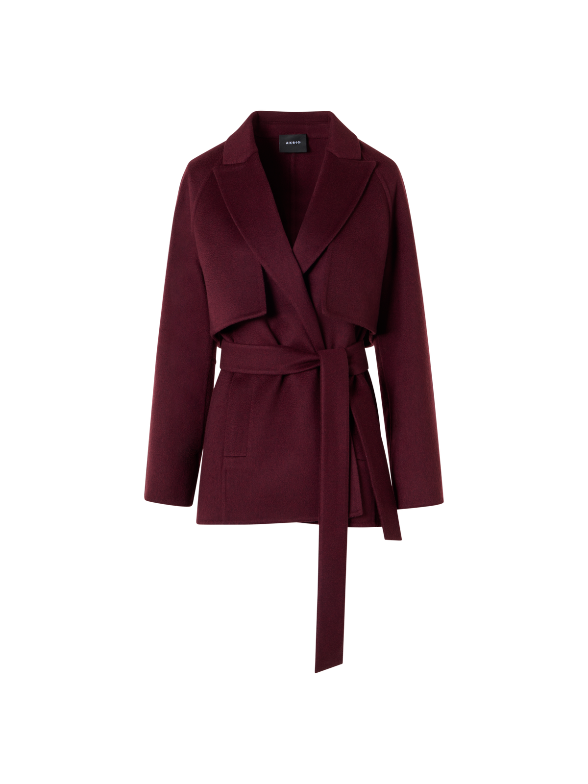 Designer Short Cashmere Duo Coat with Detachable Bolero - red