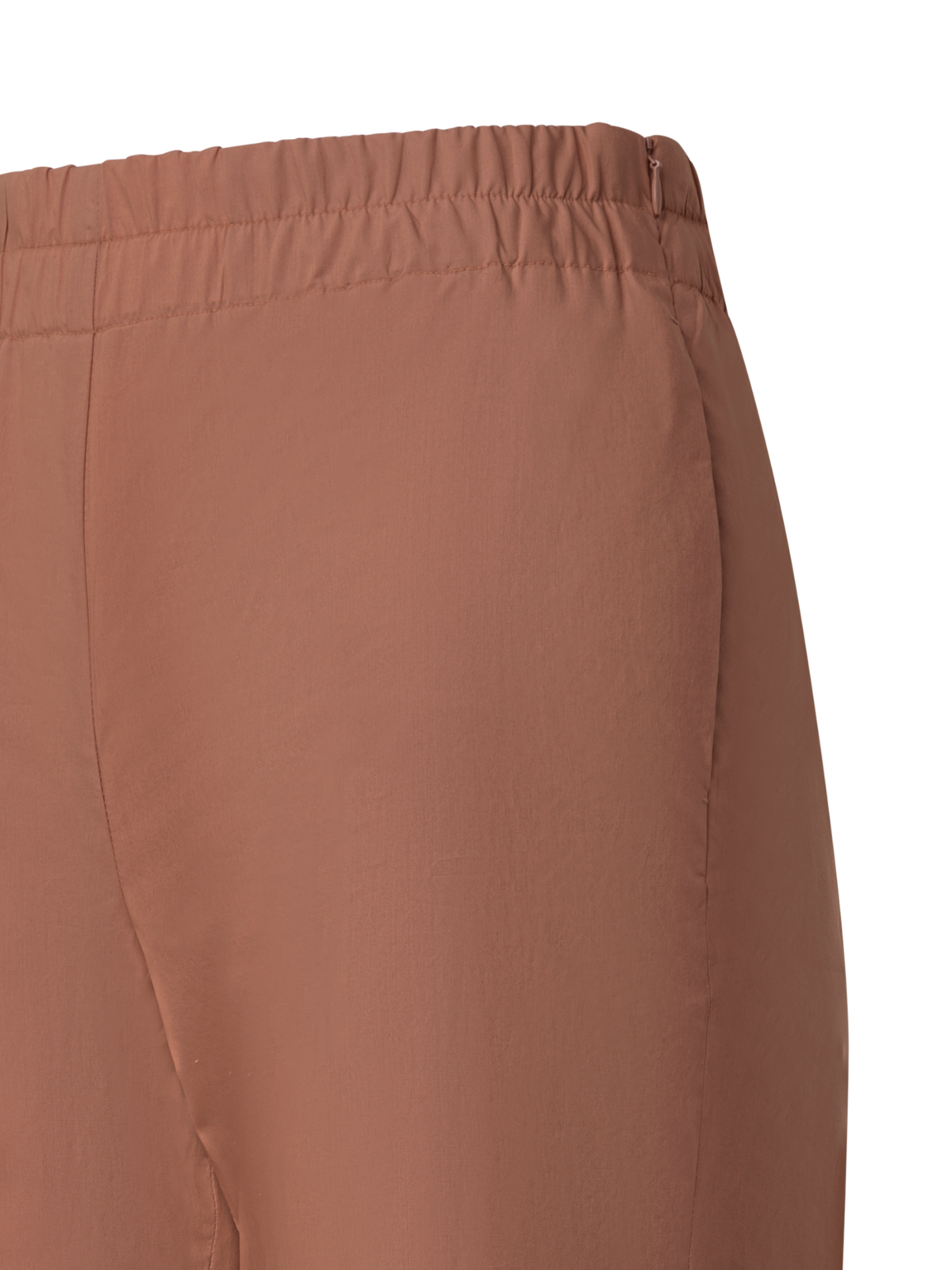 Designer Tapered Cotton Pants with Elastic Waist - brown