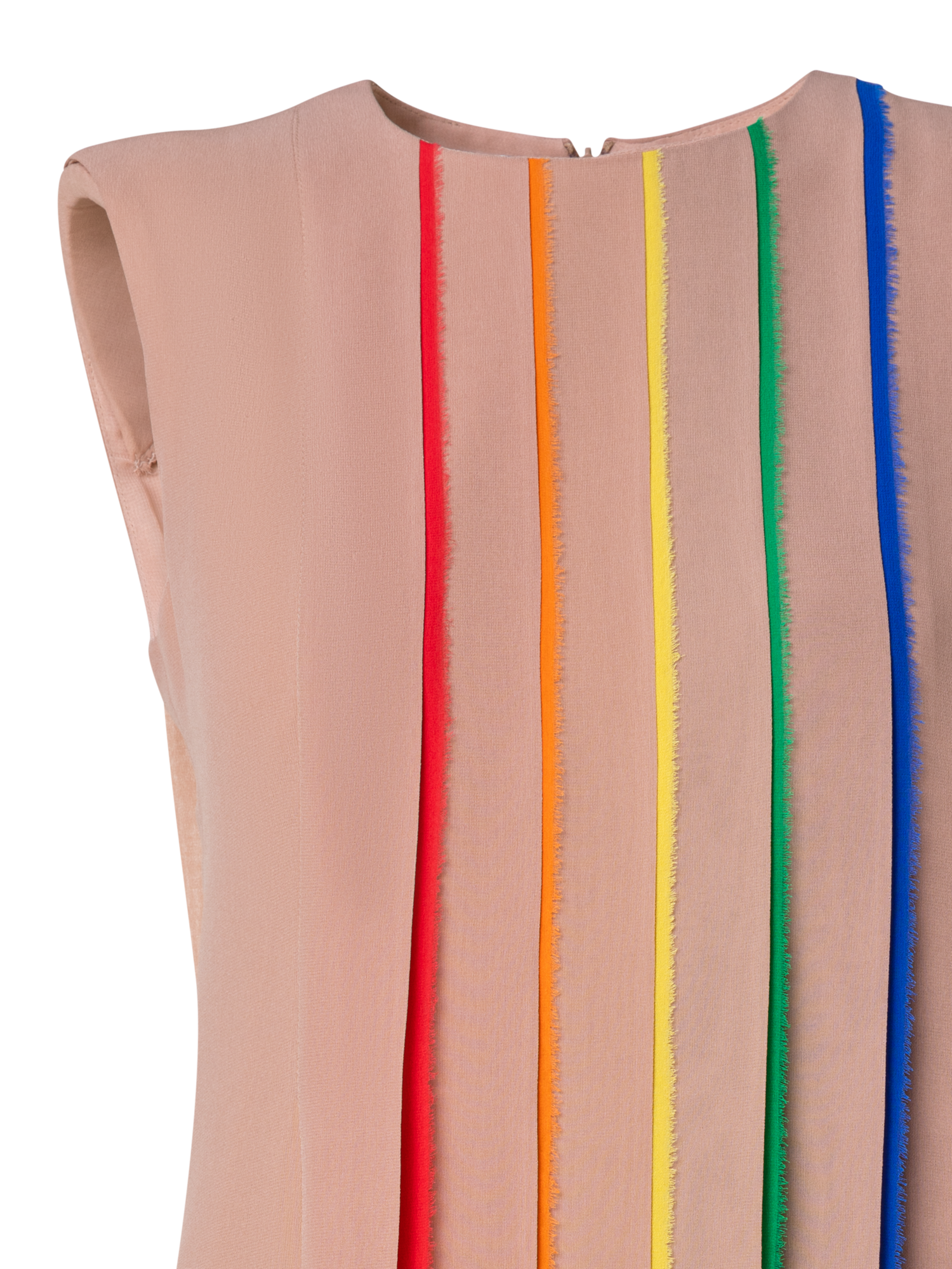 Designer Silk Georgette Gown with Multicolor Pleats - multicolor