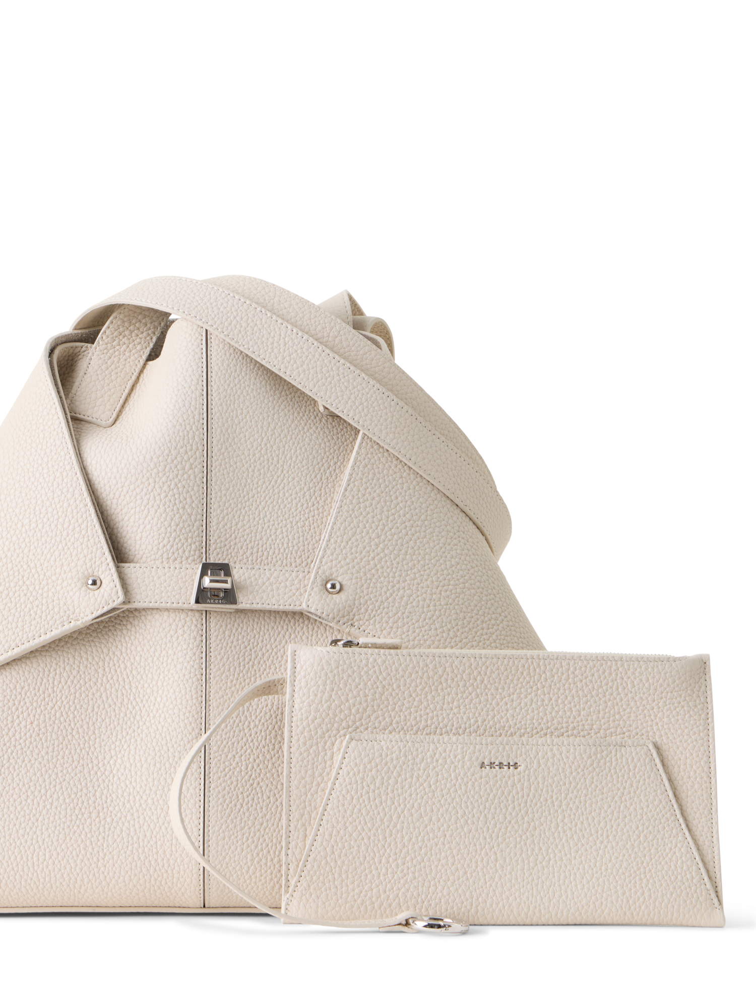 Designer Ai Medium Shoulder Tote - beige