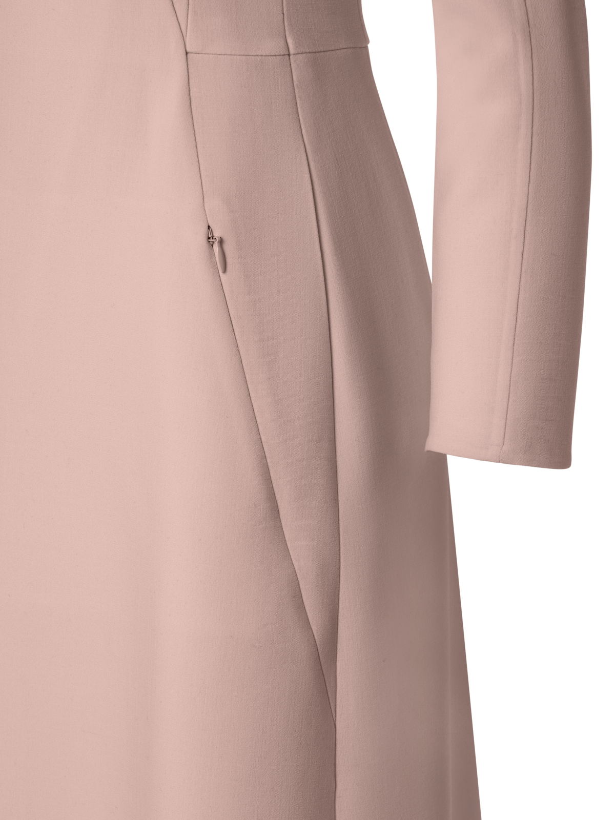 Designer Wool Stretch Double-Face A-Line Dress - pastel - pink