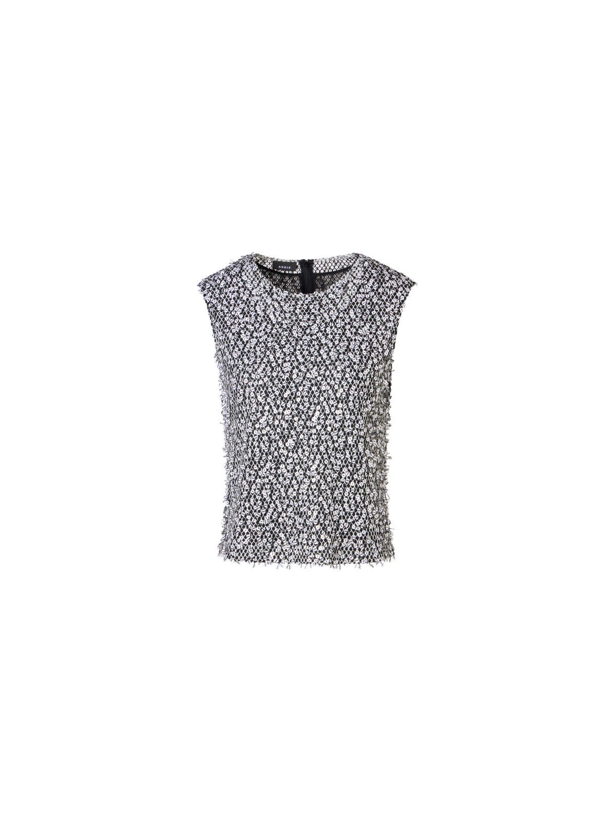 Designer Sleeveless Echo-Sequin Blouse  - multicolor - black