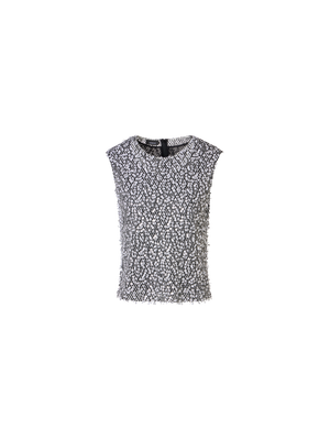 Designer Sleeveless Echo-Sequin Blouse  - multicolor - black