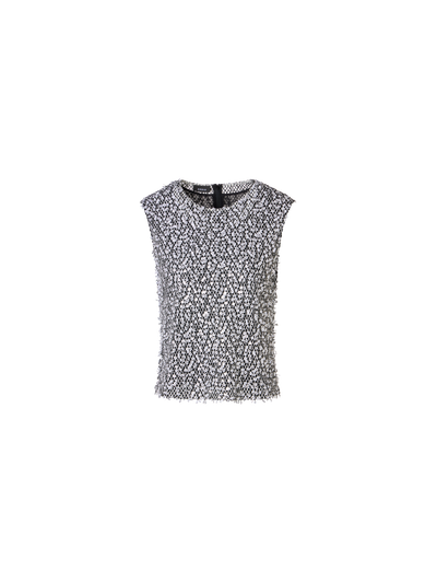 Designer Sleeveless Echo-Sequin Blouse  - multicolor - black