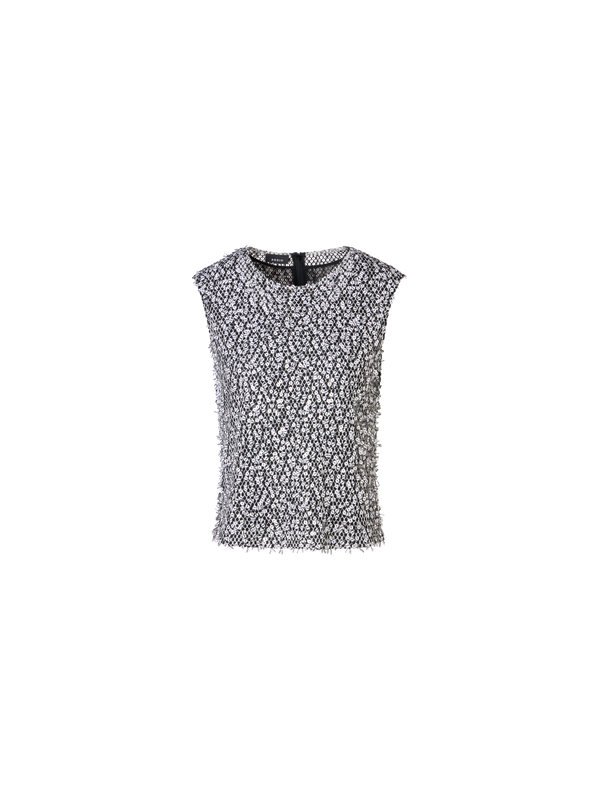 Designer Sleeveless Echo-Sequin Blouse  - multicolor - black