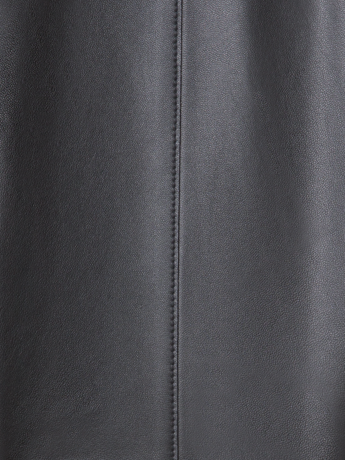 Designer Cropped Leather Jacket with Crew Neck - black - neutral