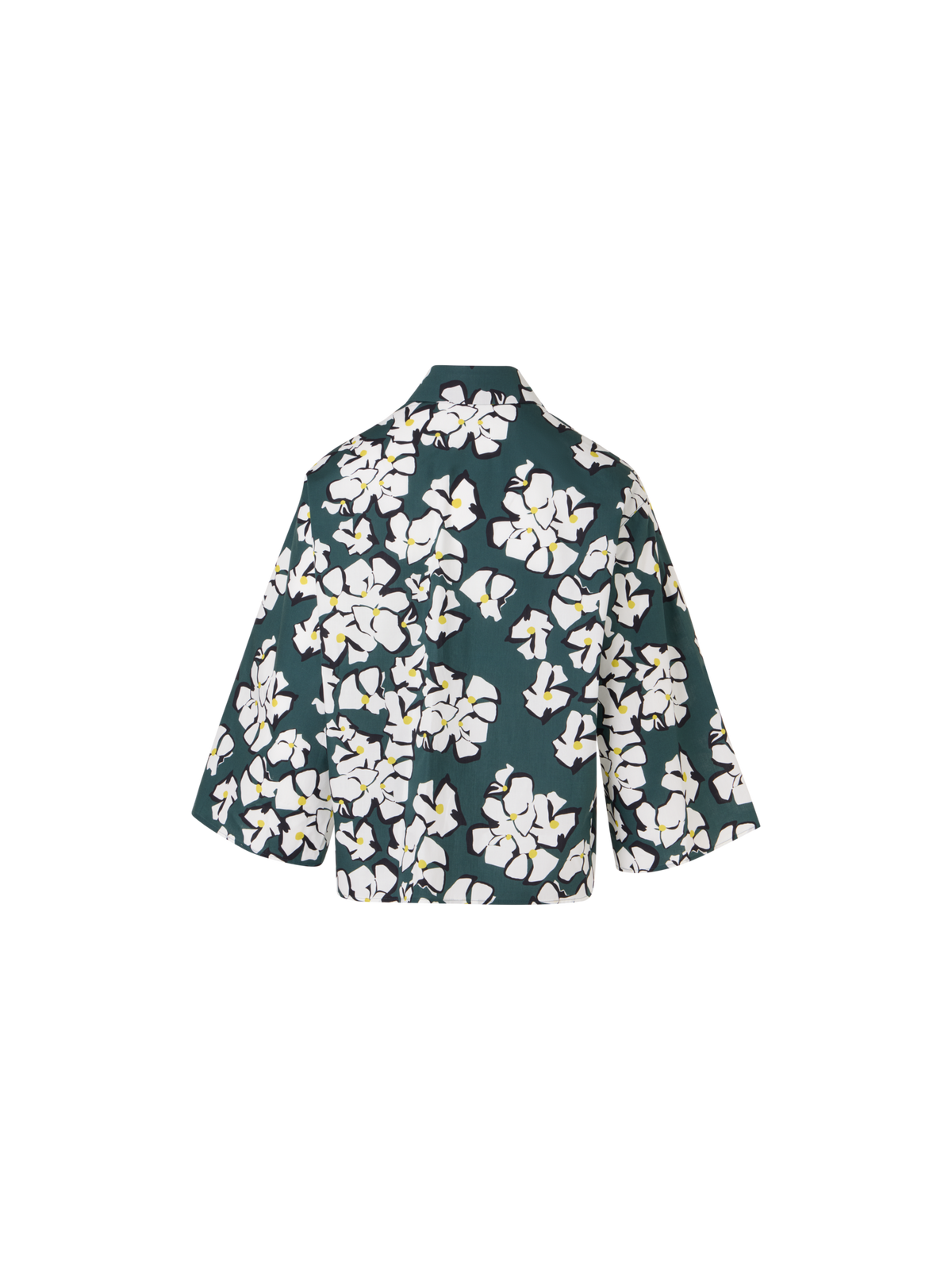 Designer Bracelet-Sleeve Papercut Flower Shirt Blouse - green