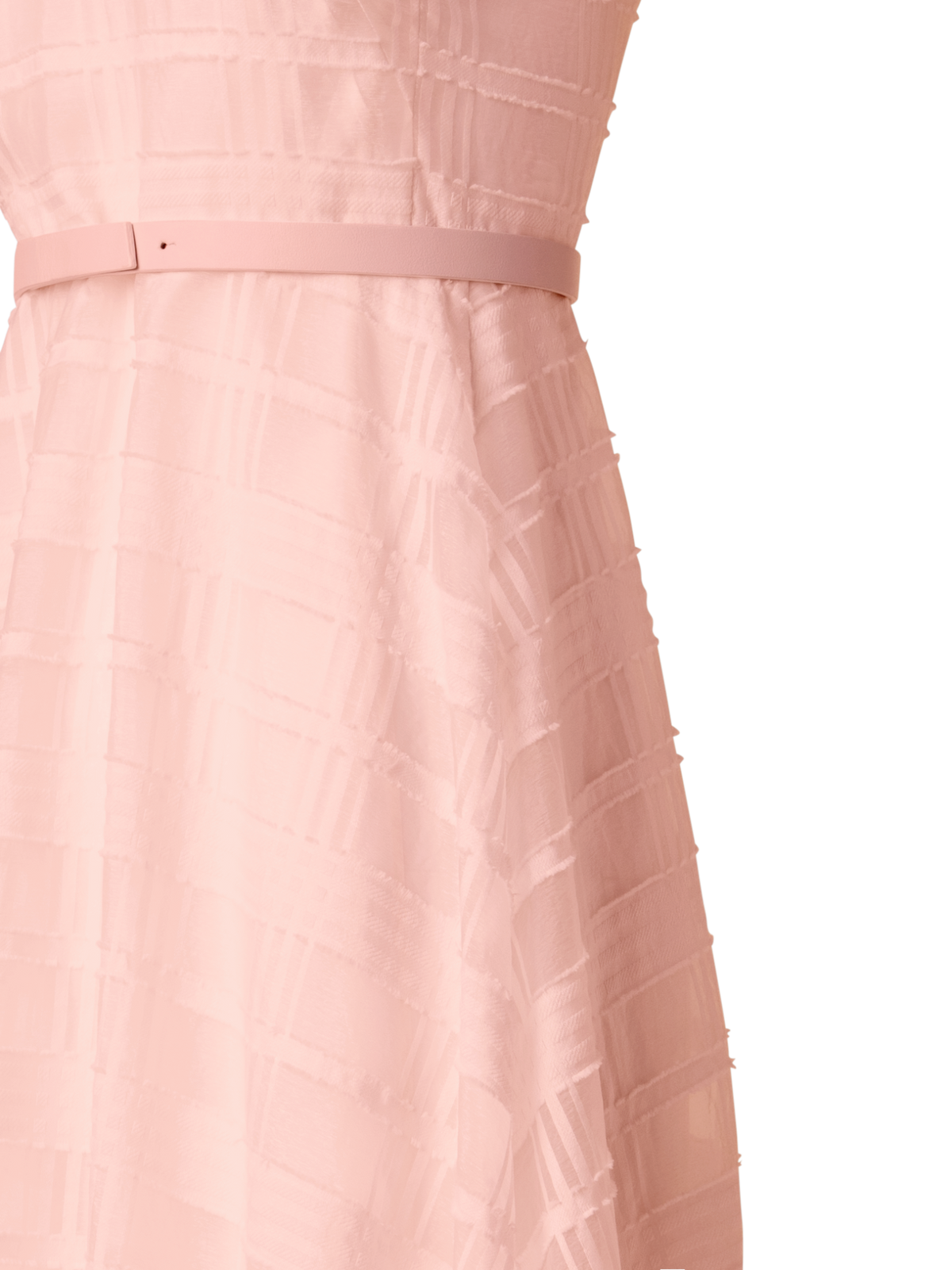 Designer Fit-and-Flare Midi Dress in Cotton Organza - pastel - pink