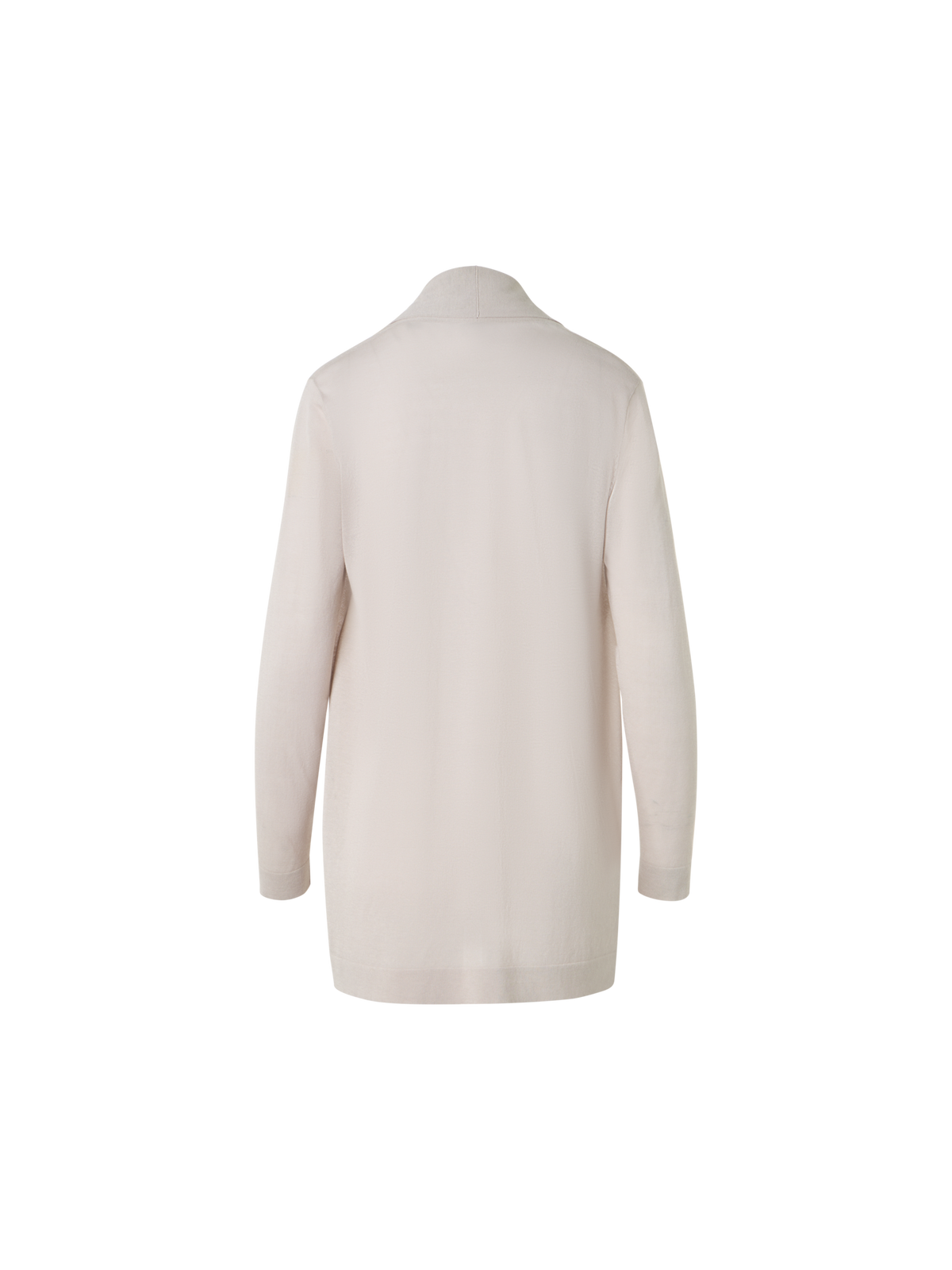 Designer Long Silk Cotton Cardigan with Shawl Collar - neutral - beige