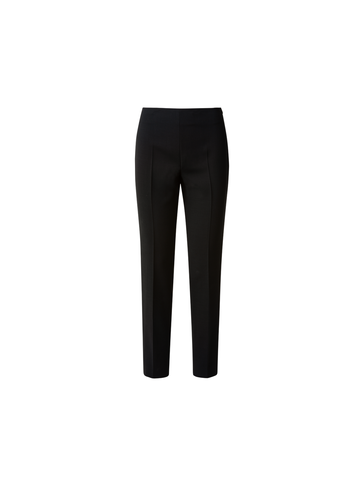 Designer Slim Wool Double-Face Pants - neutral - black