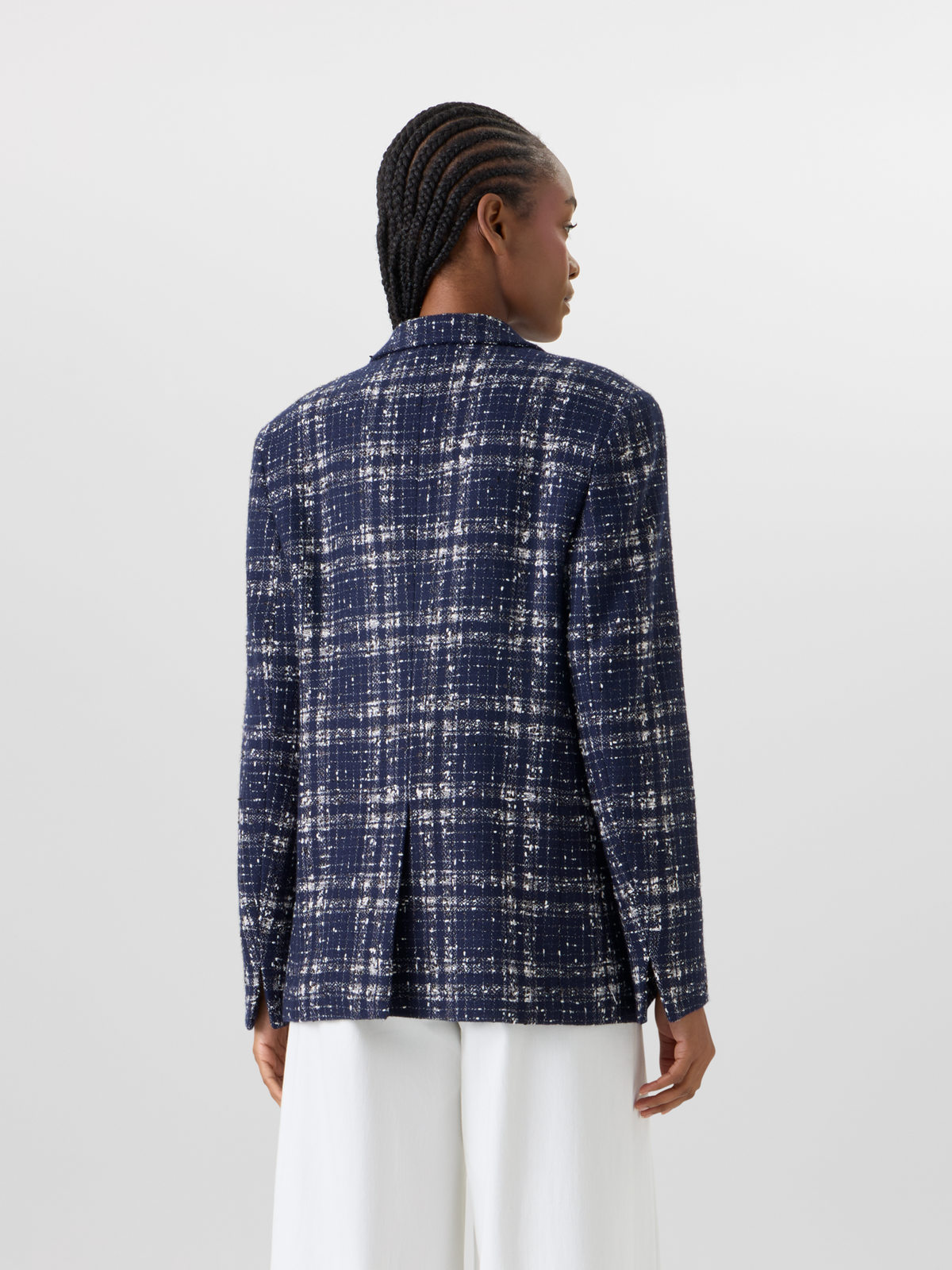 Designer Kora Jacket in Wool-Viscose Tweed - blue #editorial