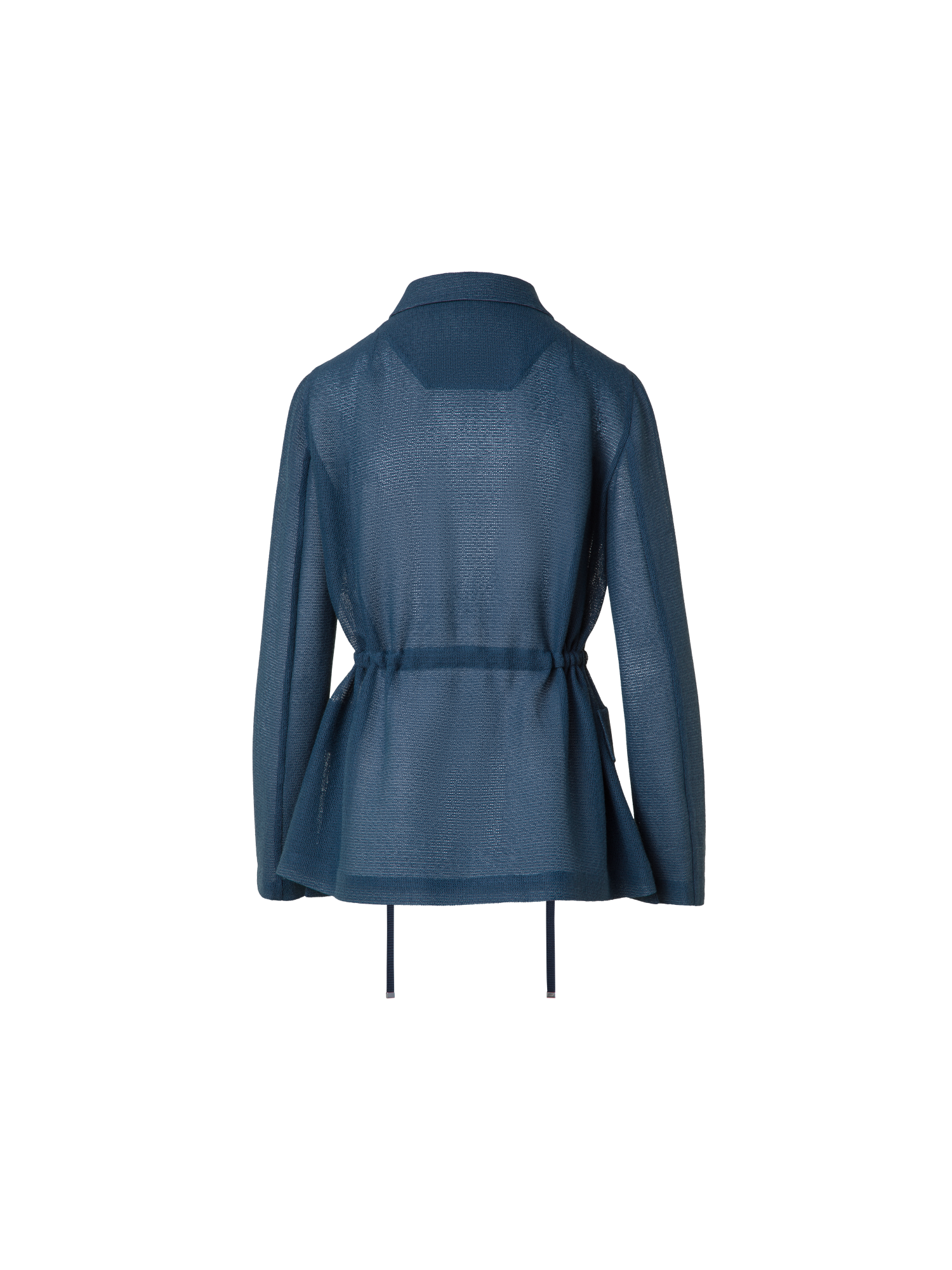 Designer Sheer Safari Jacket in Open Weave Structure - neutral - navy - blue