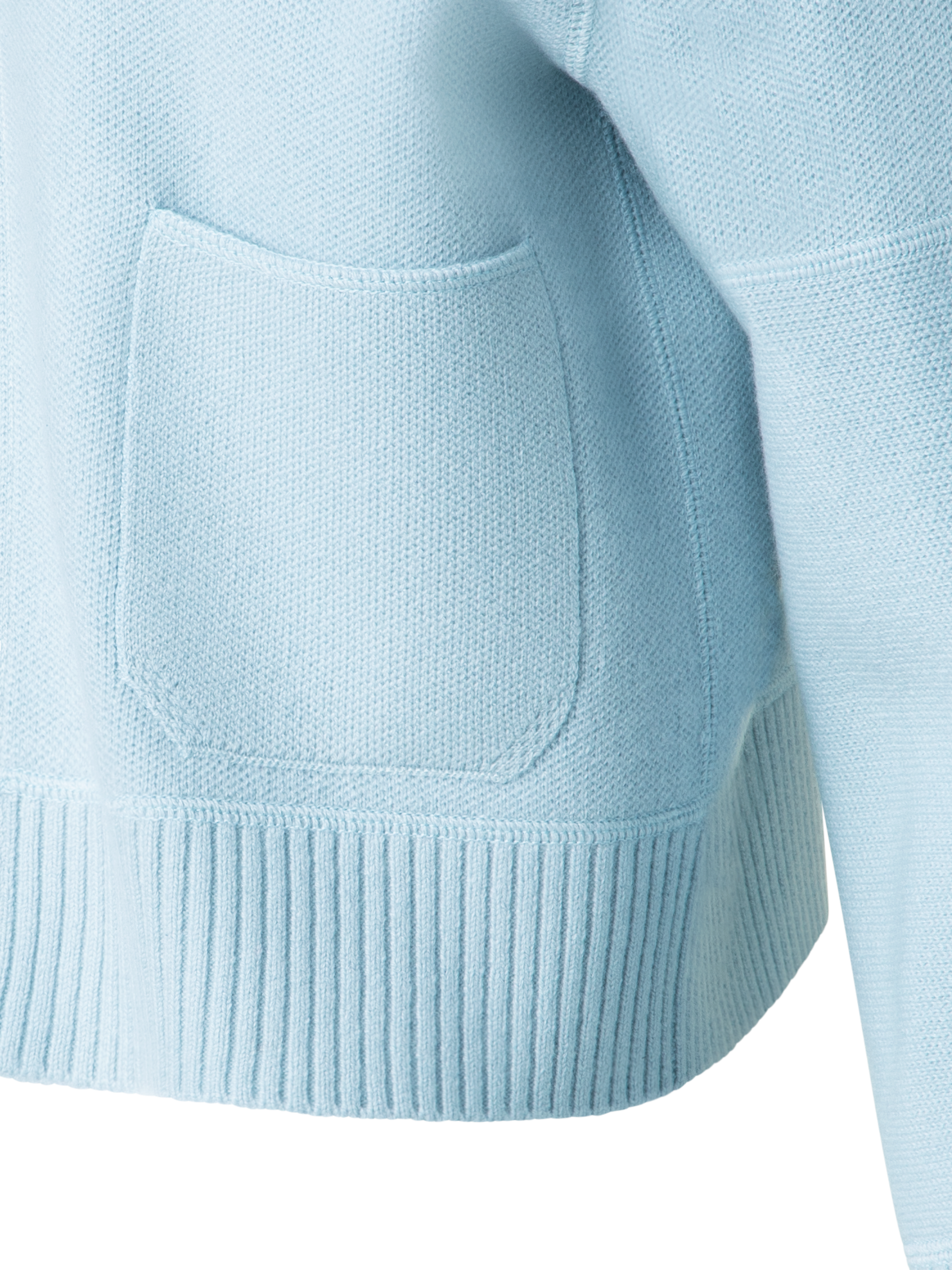 Designer Cardigan in Cashmere Pique Knit  - pastel - blue