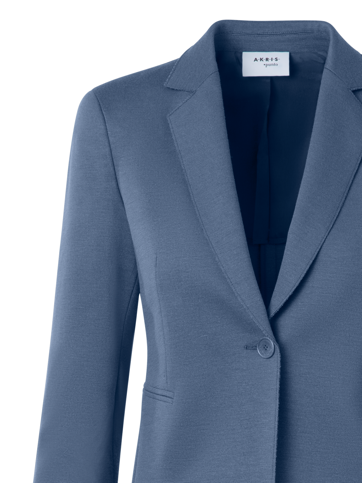 Designer Fitted Single-Button Jersey Blazer - blue