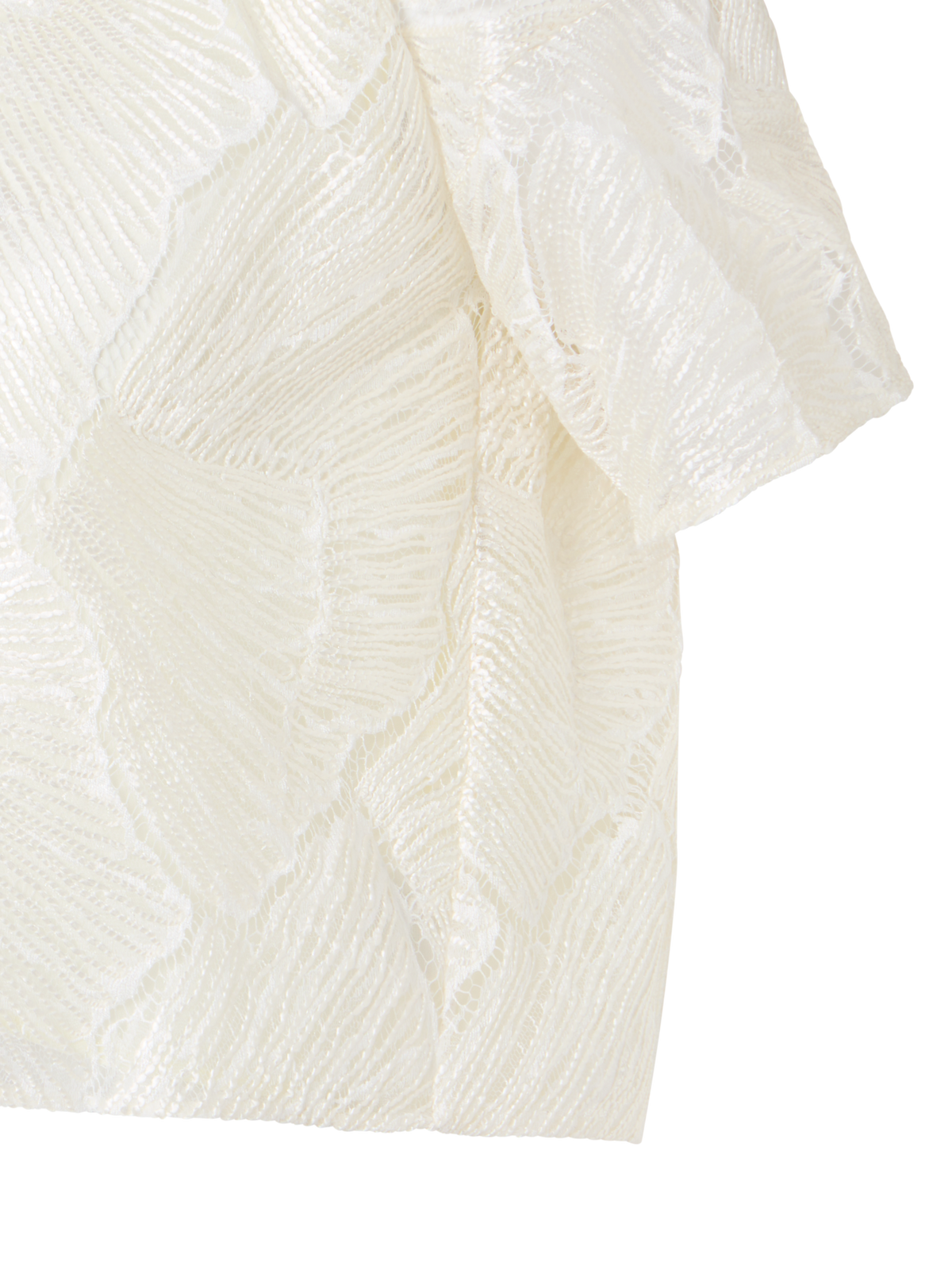 Designer Lacquered Sea Fan Lace Boxy Blouse - ecru