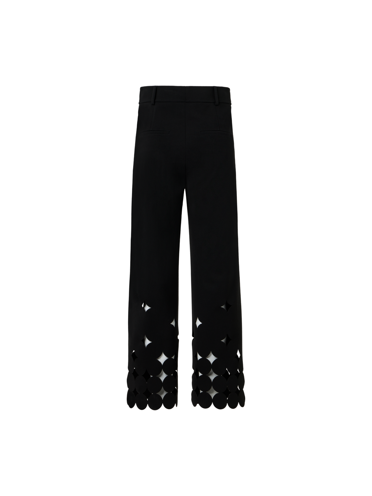 Designer Dropping Dot Cut-Out Jersey Pants - black