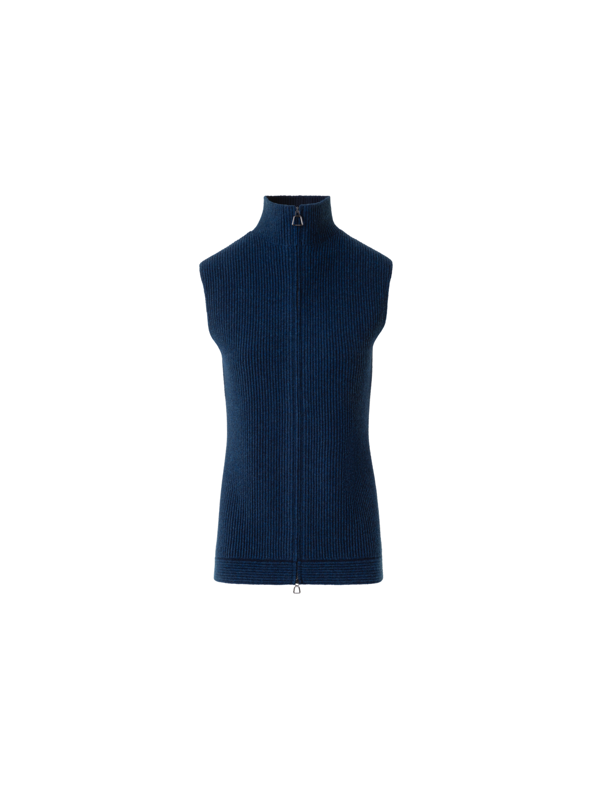 Designer Cashmere Knit Gilet with Front Rib Detail - neutral - navy - blue