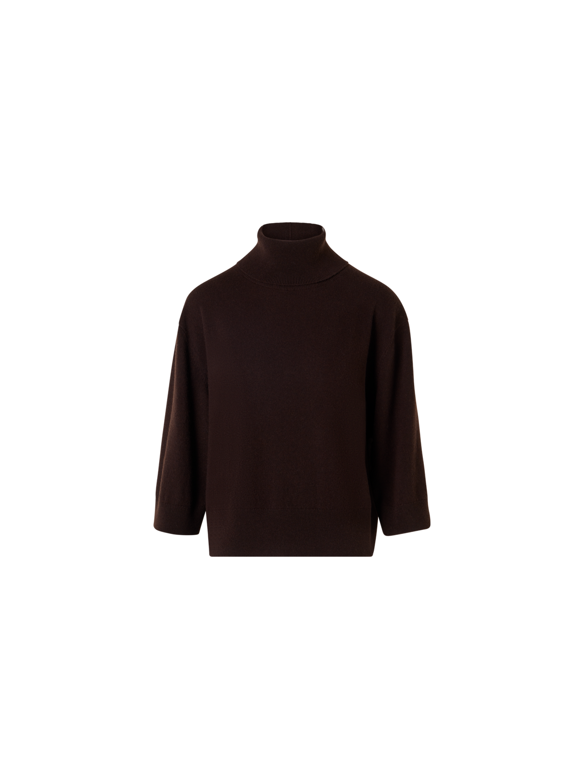 Designer Cashmere Turtle Neck Pullover - brown