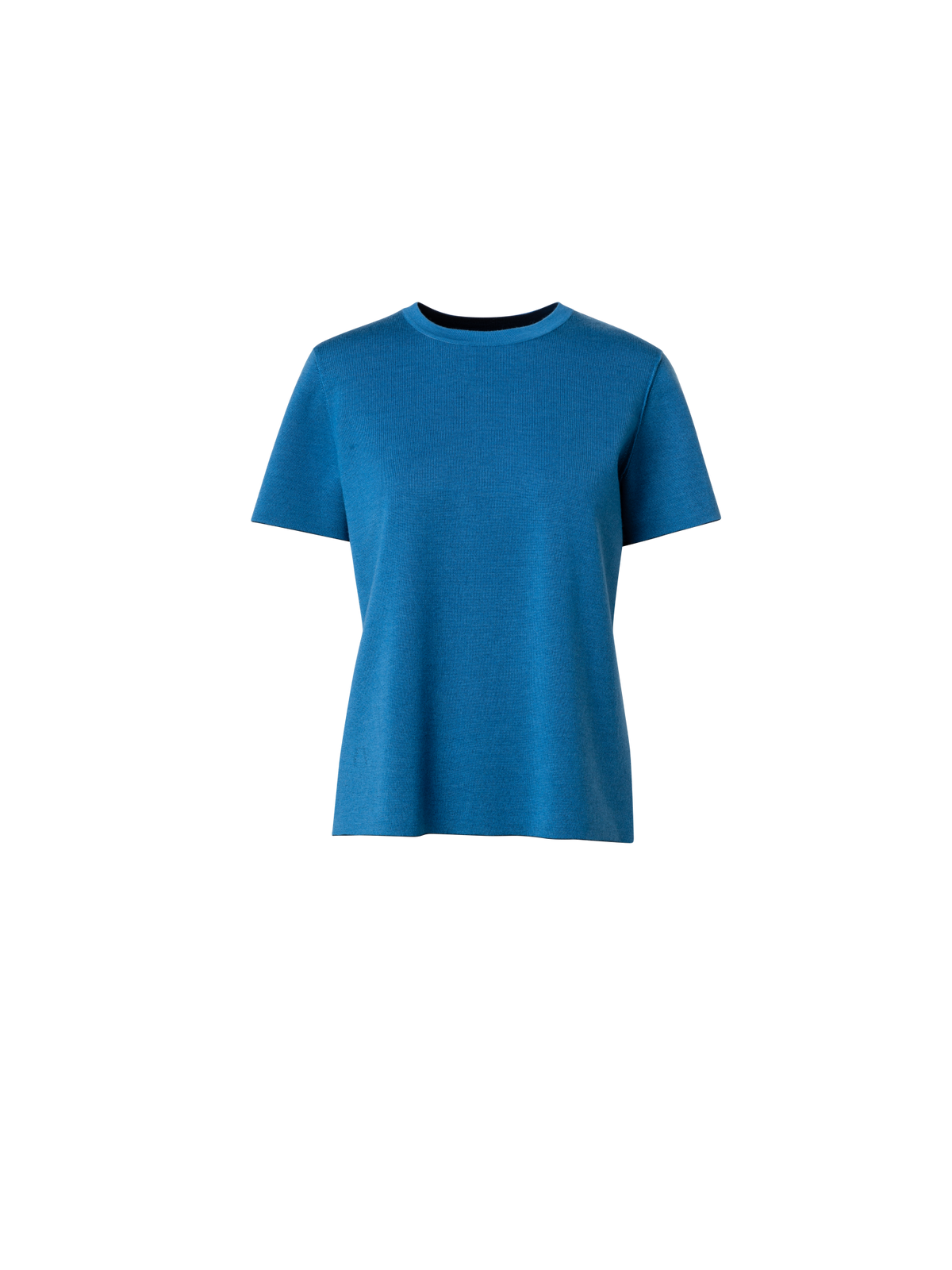 Designer Reversible Wool Silk Stretch Double-Face Top - navy - blue