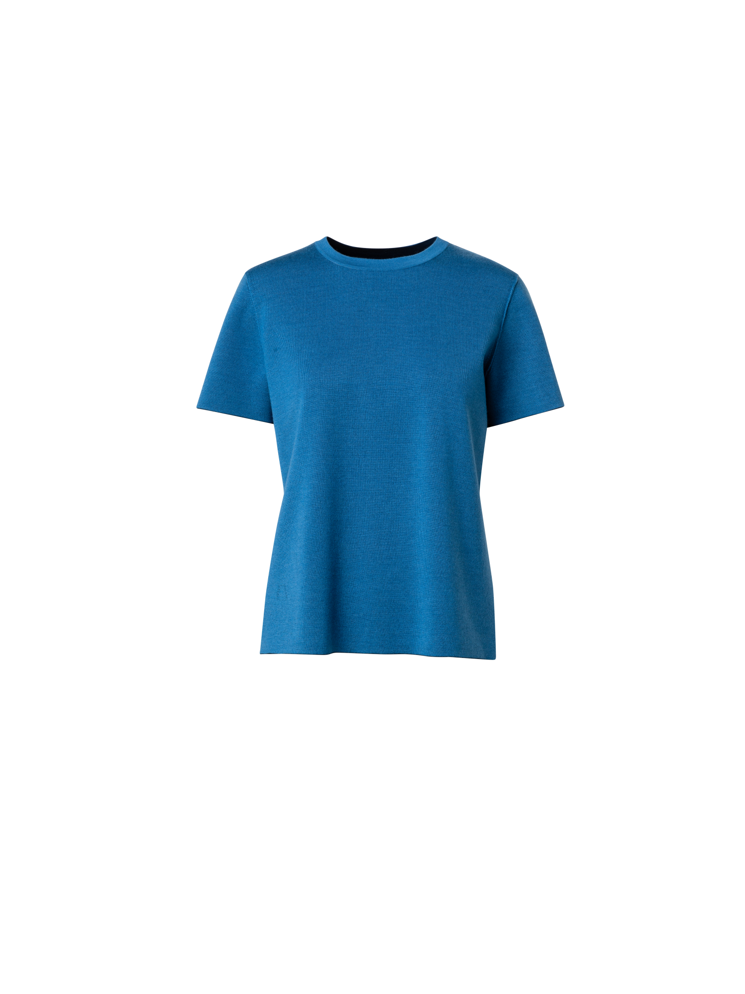 Designer Reversible Wool Silk Stretch Double-Face Top - navy - blue