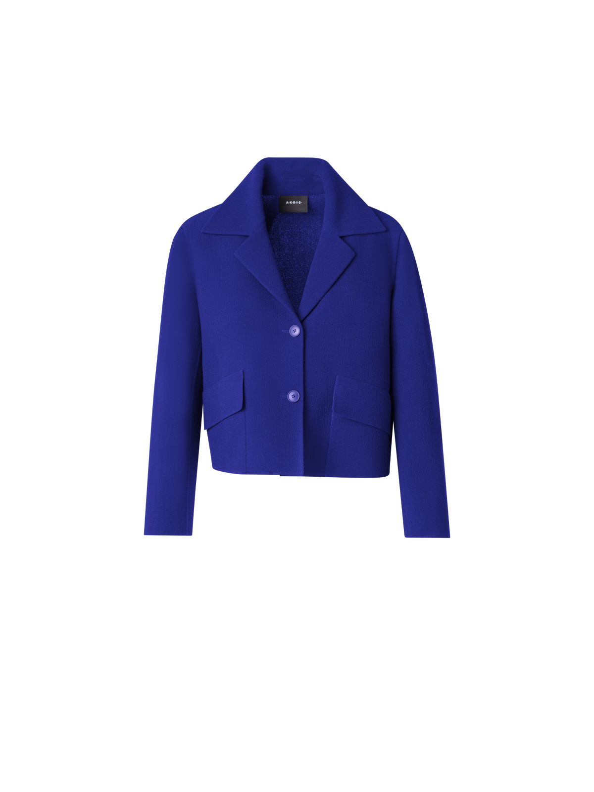 Designer Short Jacket in Wool Crêpe Double-Face - purple