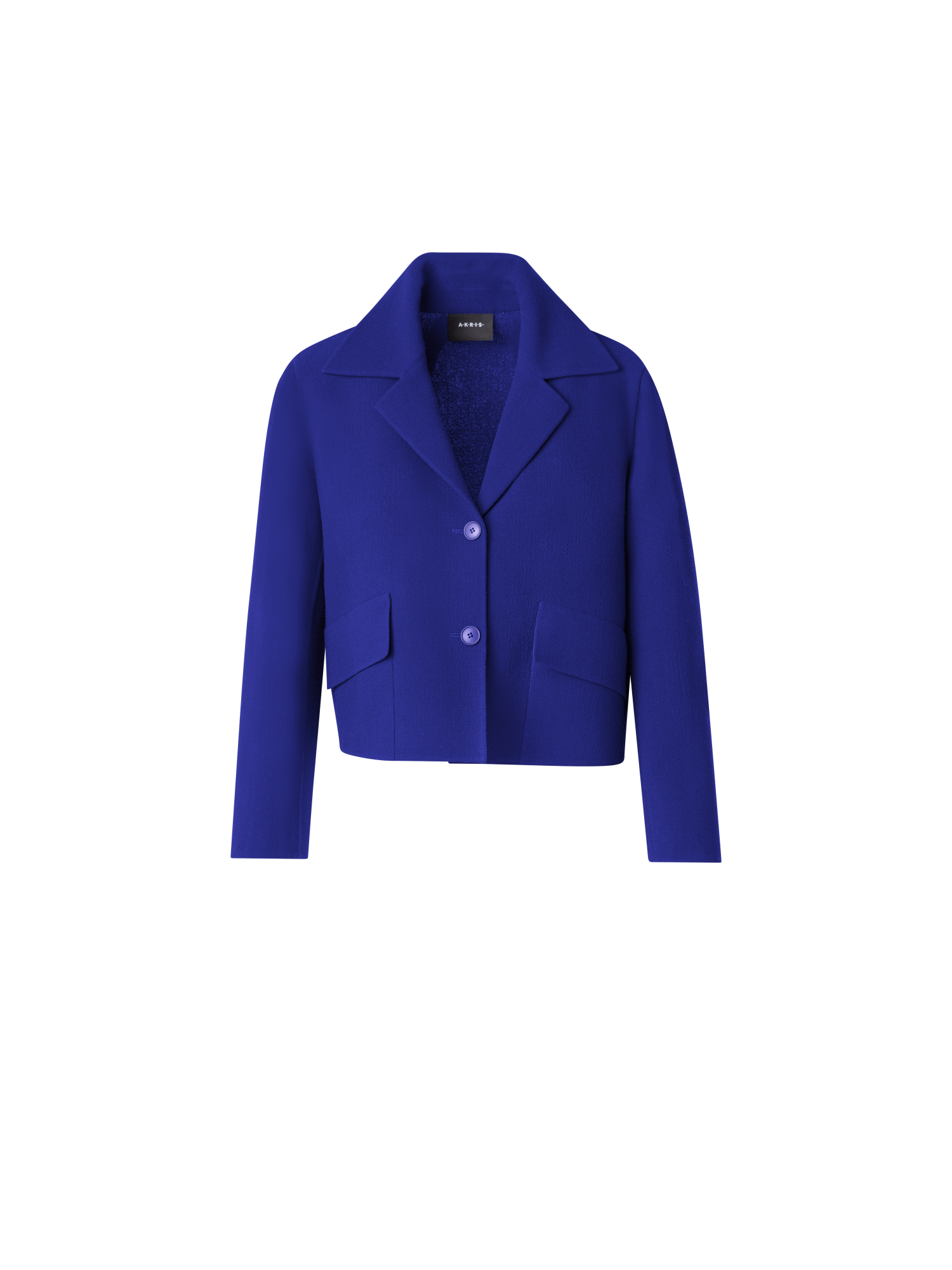 Designer Short Jacket in Wool Crêpe Double-Face - purple