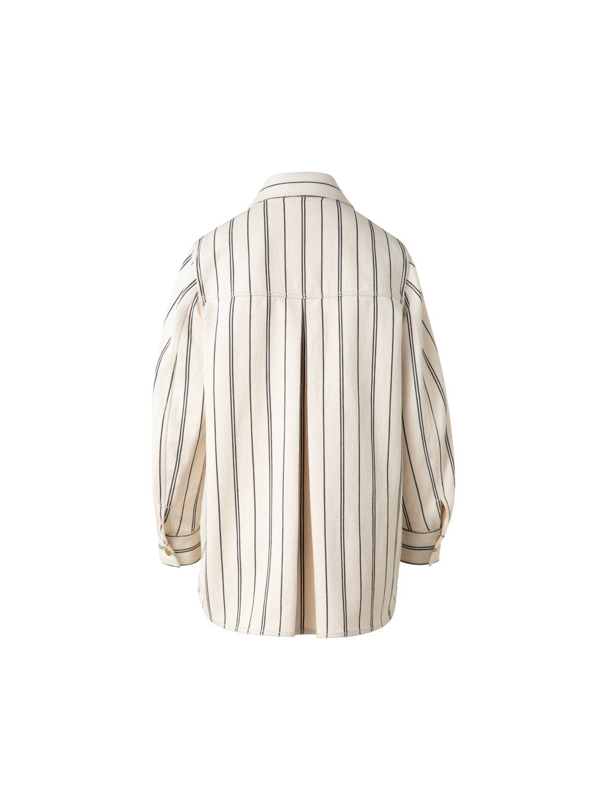 Designer Boyfriend Jacket in Striped Denim - multicolor - ecru - white