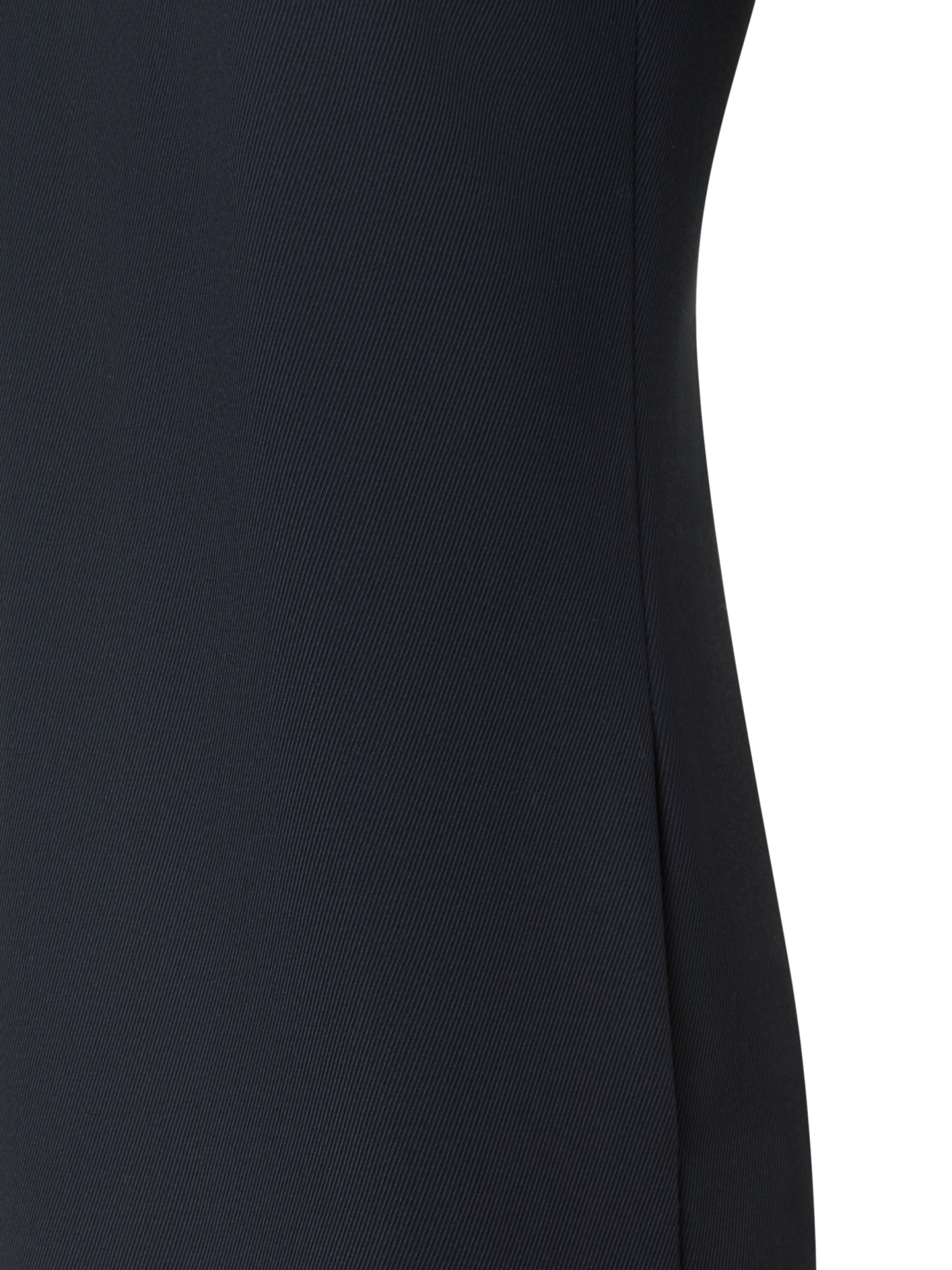 Designer Tricotine Midi Shift Dress with Metal Rings - black - neutral