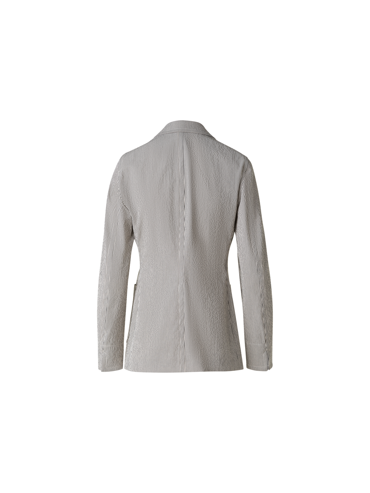 Designer Single Breasted Blazer in Cotton Seersucker - neutral - multicolor - ecru - white