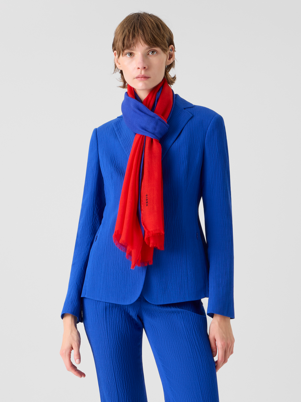 Designer Cashmere Scarf in High Plains Print - multicolor #editorial