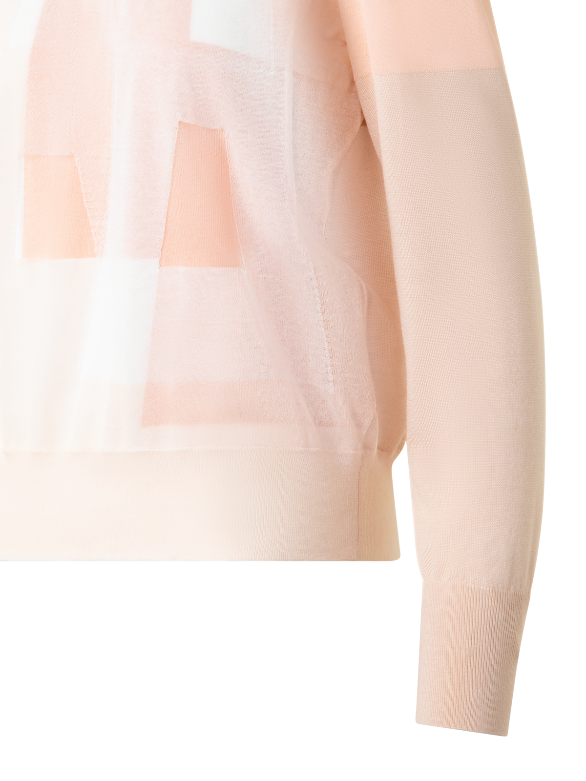 Designer Double Layer Intarsia Long Sleeves Sweater - neutral - pastel - multicolor - beige - pink