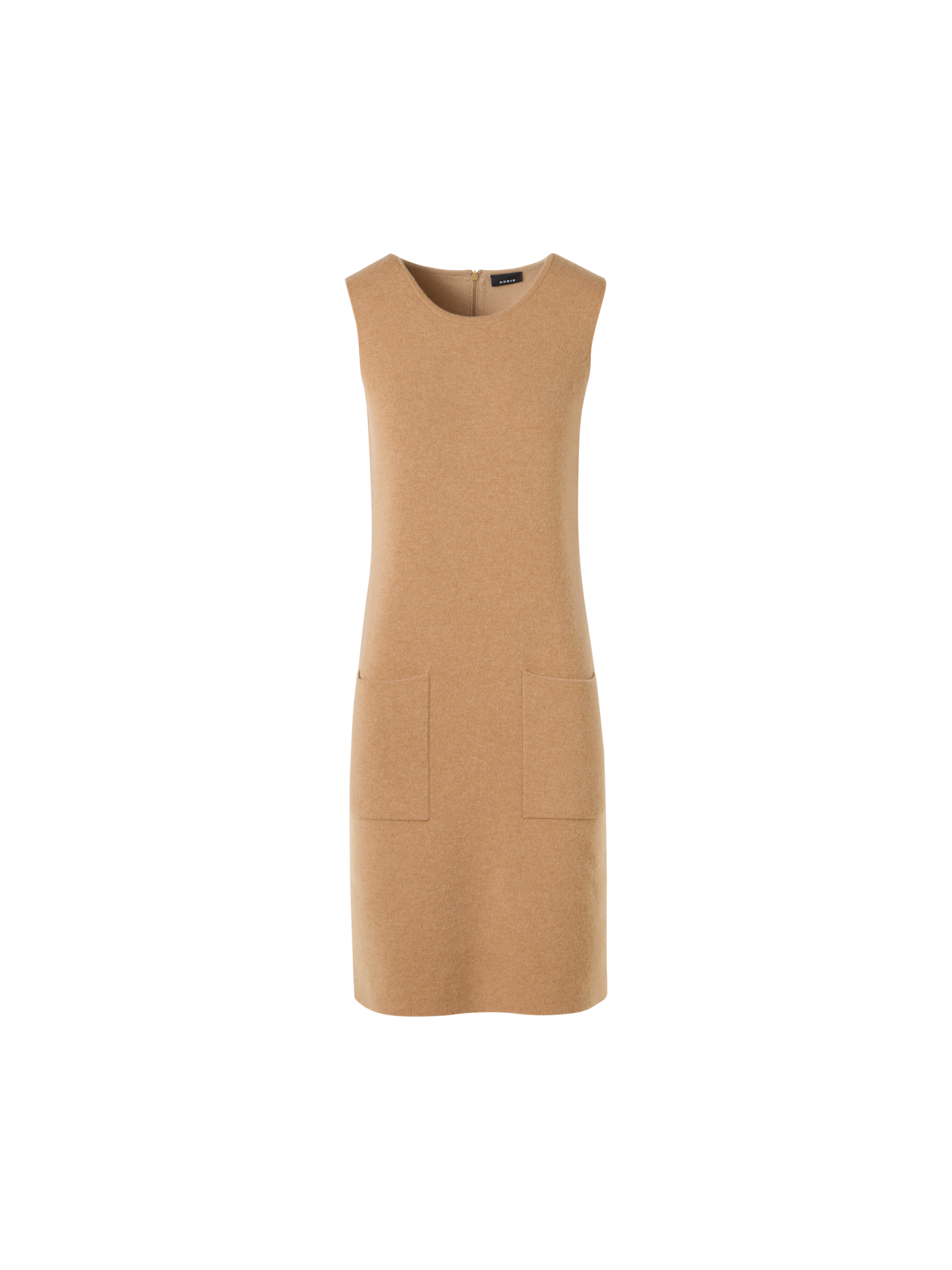 Designer Sleeveless Cashmere Double-Face Knit Dress - brown