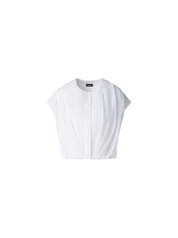 Designer Sleeveless Cotton Voile Blouse - neutral - white