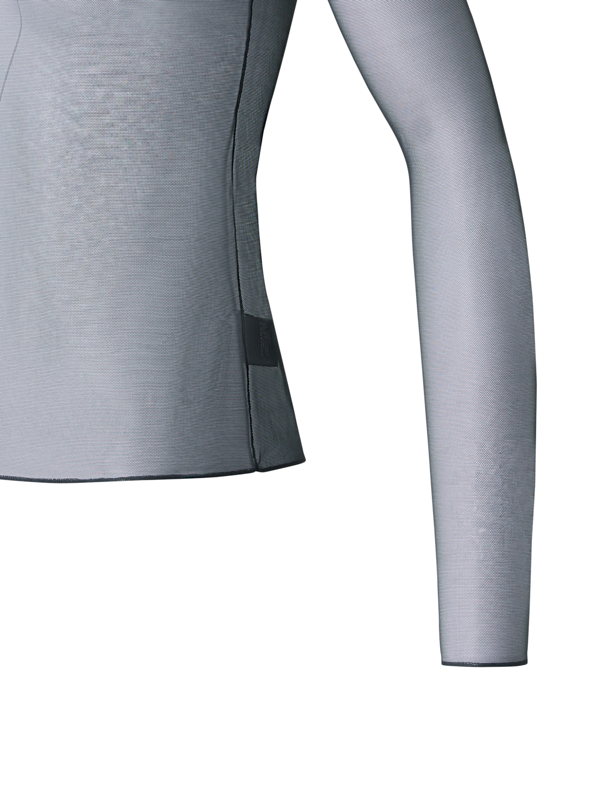 Sheer Fitted Mock Neck Top in Stretch Tulle – Akris Inc. Sheer Fitted Mock Neck Top in Stretch Tulle – Akris Inc.