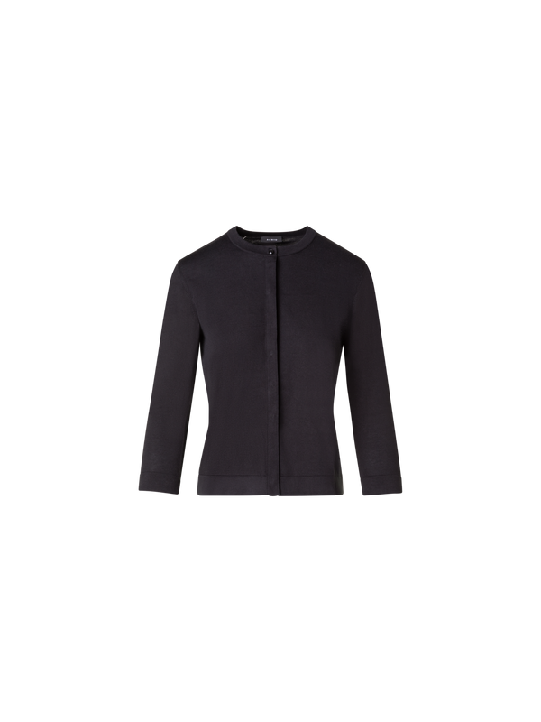 Designer Sea Island Cotton Cardigan - black
