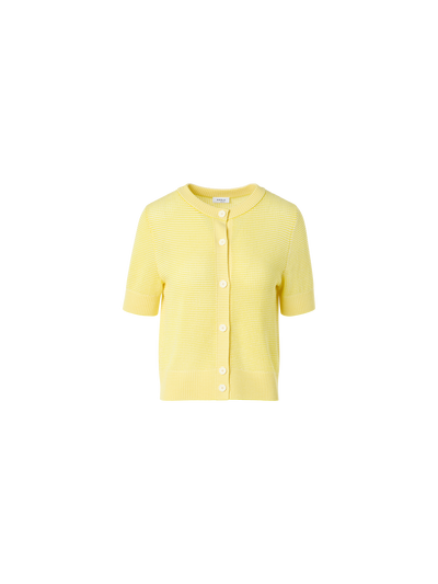 Designer Merino Wool Cropped Bolero Cardigan - yellow