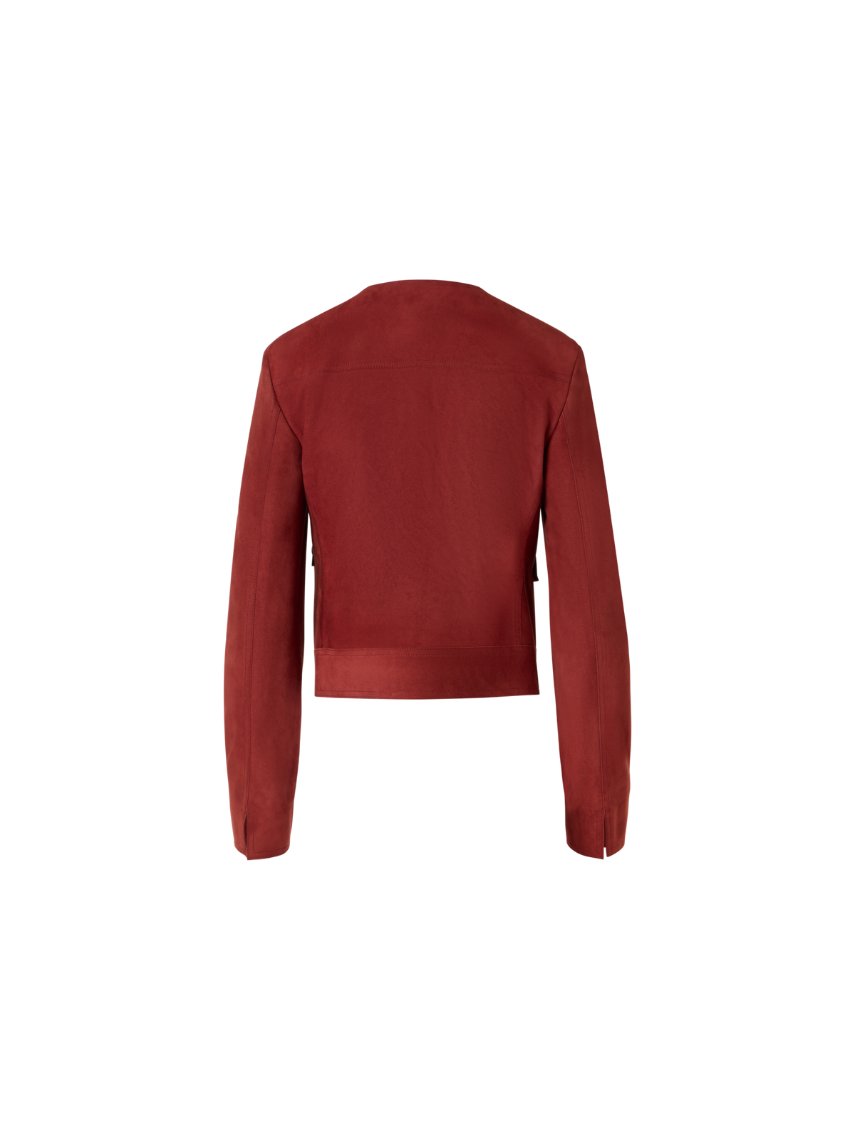 Designer Long-Sleeve Suede Leather Jacket - red
