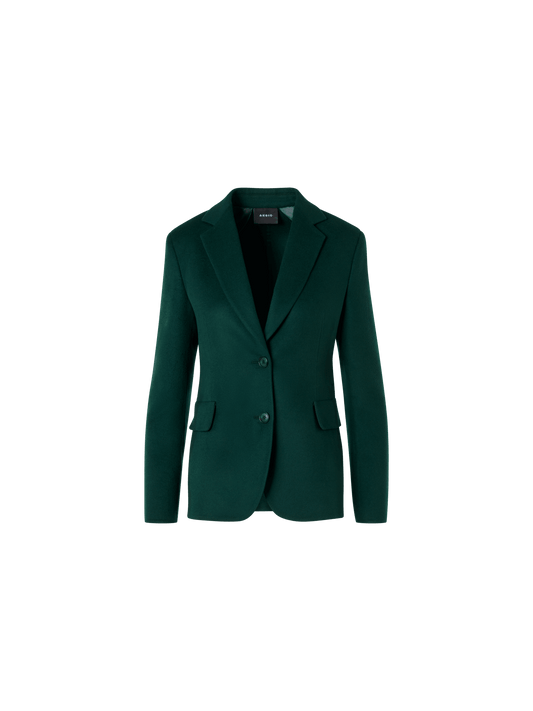 Designer Fitted Cashmere Double-Face Jacket - green