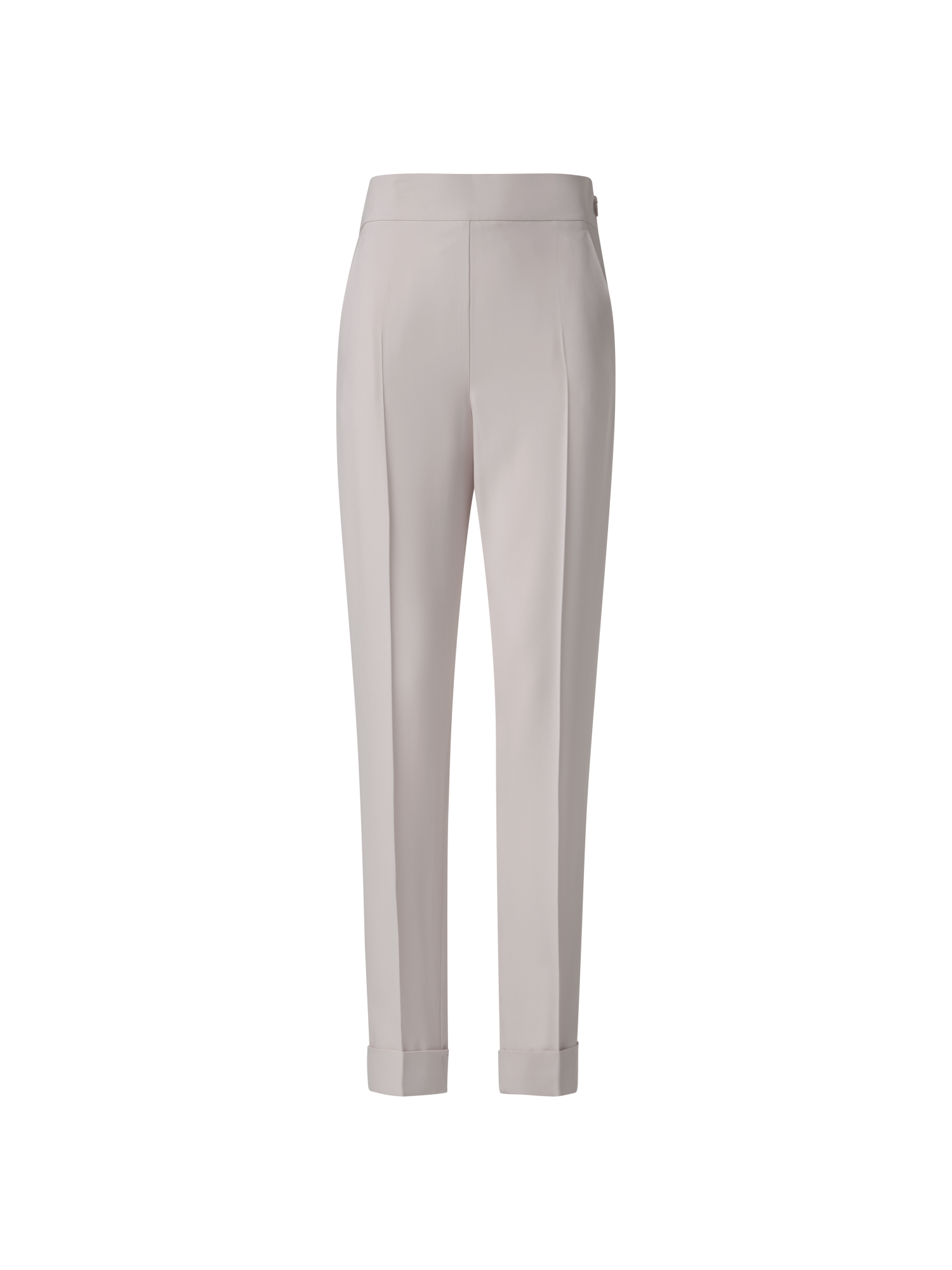 Designer Tapered Crêpe Pants with Elastic Back - neutral - grey - beige