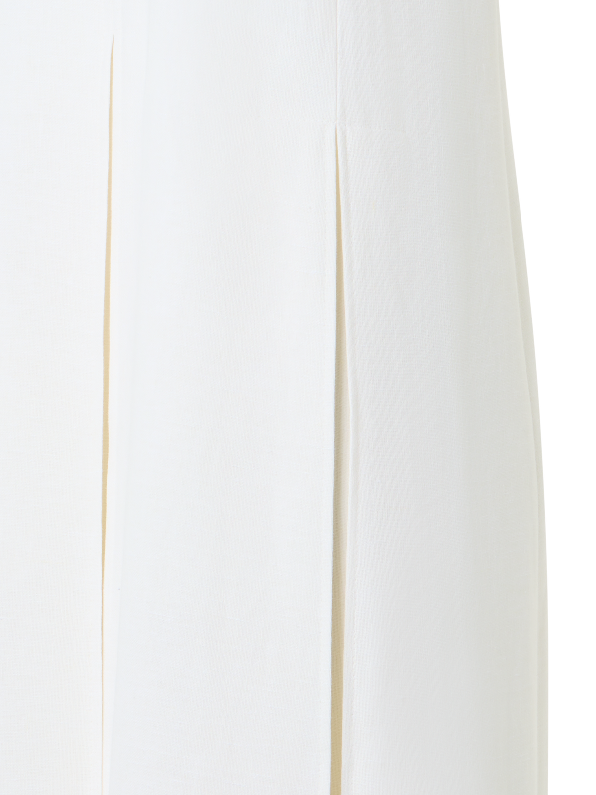 Designer Midi Dress in Linen Wool Double-Face - ecru