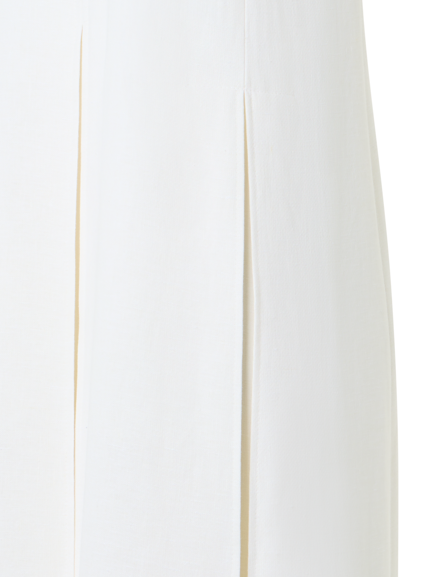 Designer Midi Dress in Linen Wool Double-Face - ecru