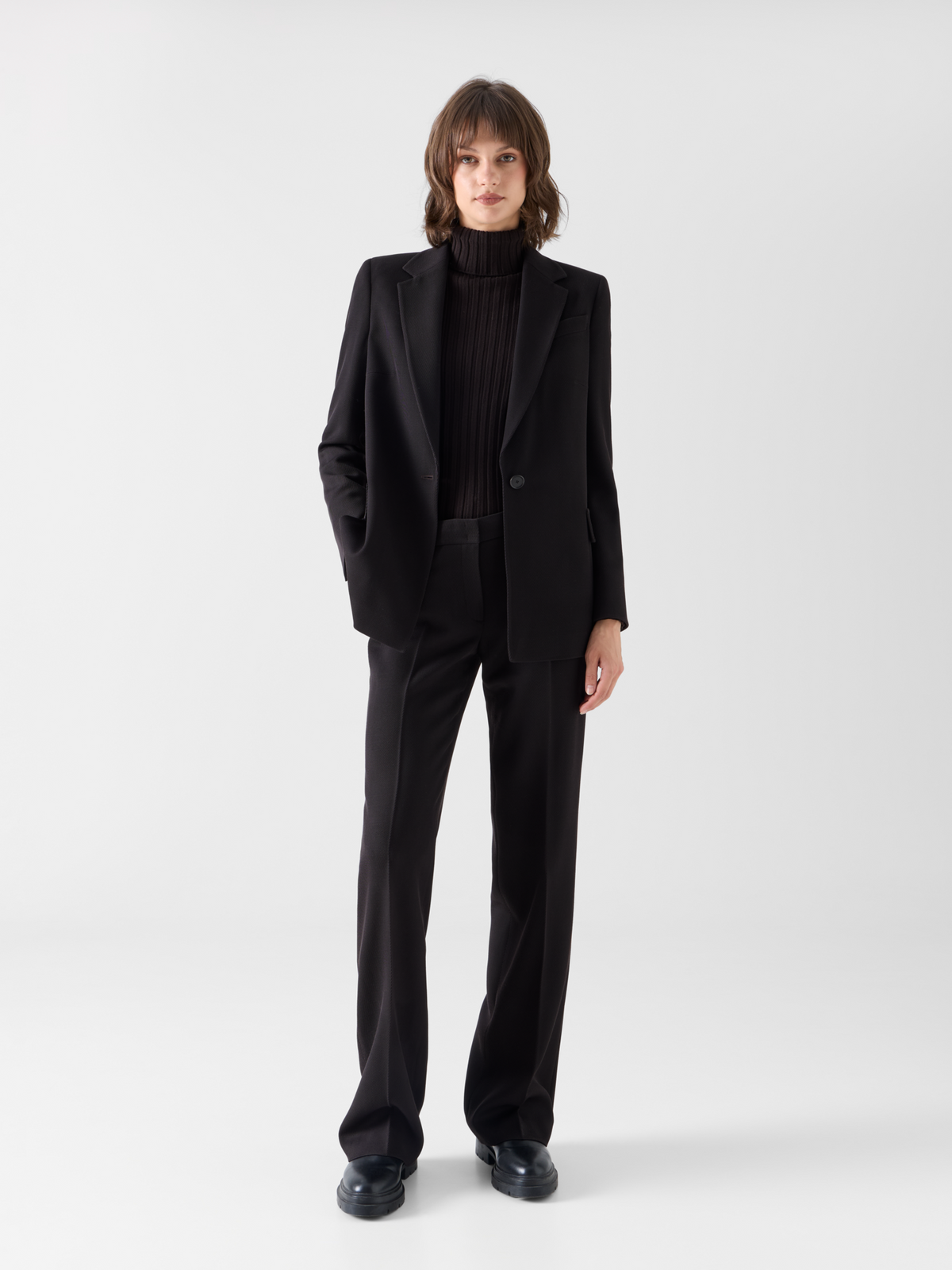Designer Boyfriend Blazer in Wool Tricotine - brown 