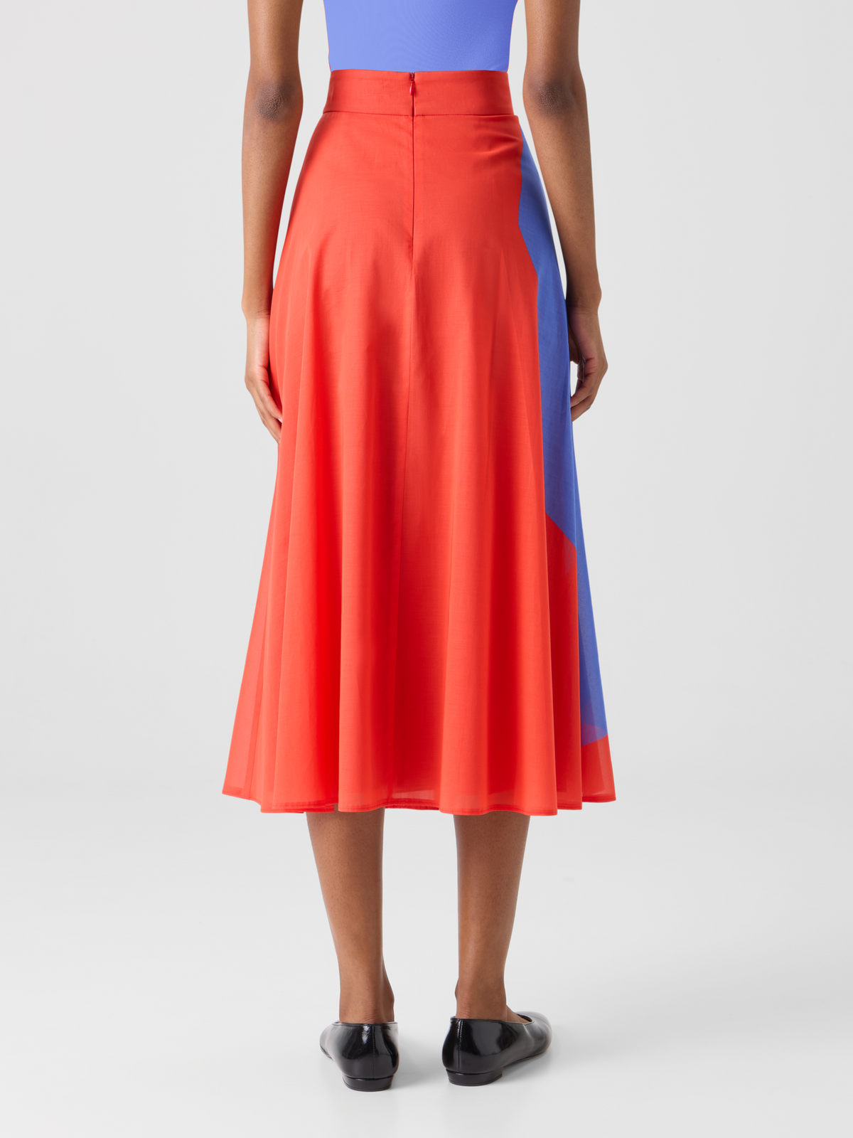 Designer Midi Skirt with High Plains Print - multicolor