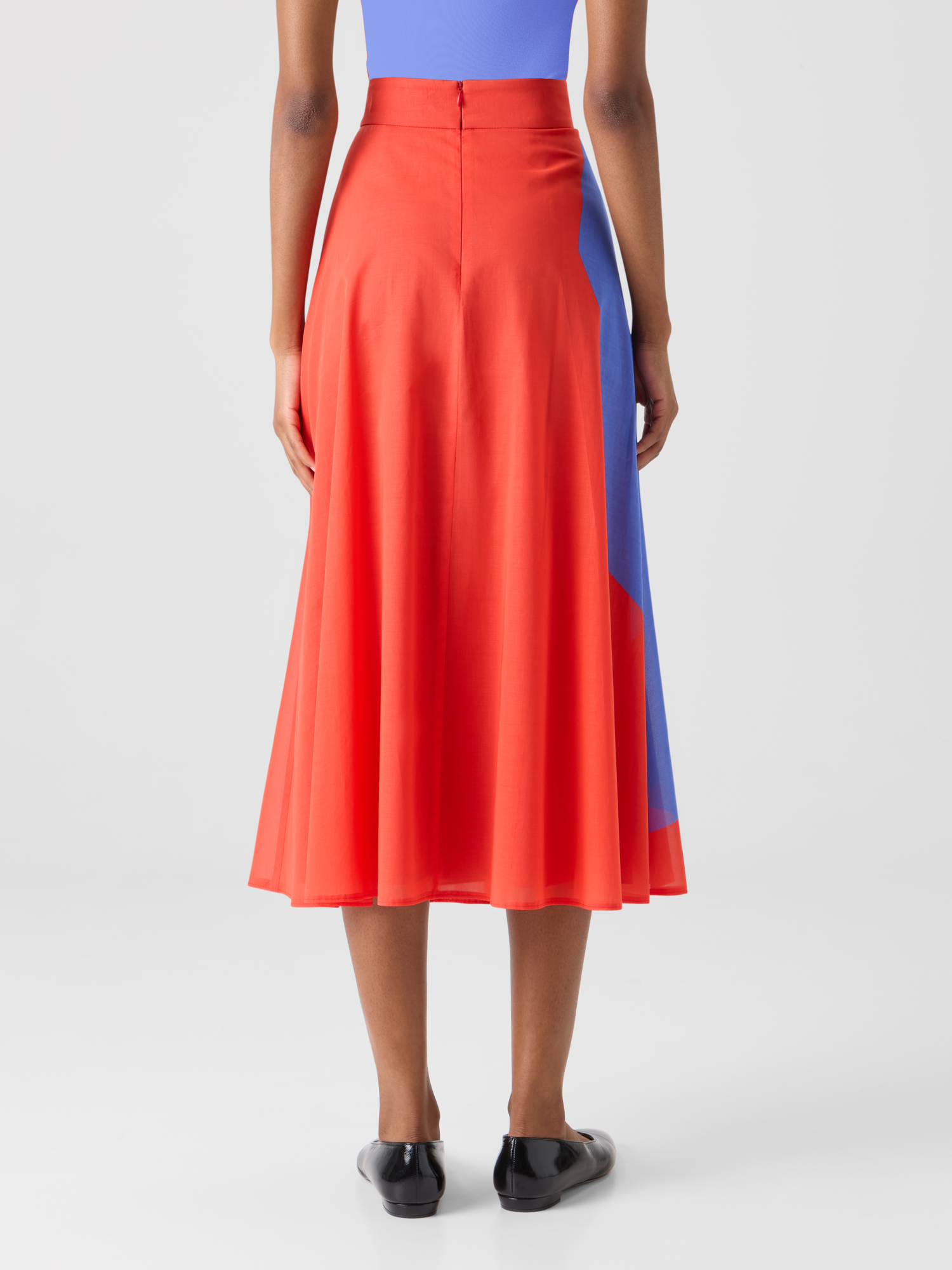 Designer Midi Skirt with High Plains Print - multicolor