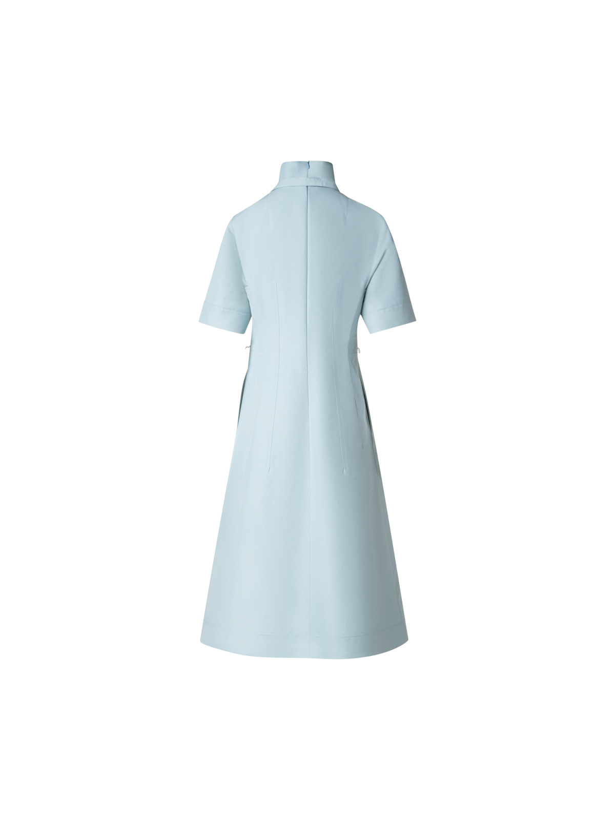 Designer Midi Dress in Cotton Poplin - pastel - blue
