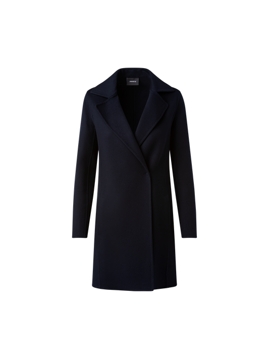 Designer Lightweight Double-Face Cashmere Coat - navy - blue